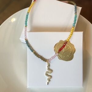 🌸Crystal Necklace with CZ Snake